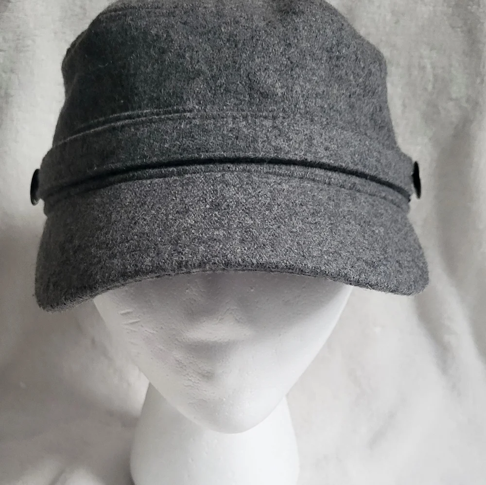 Vintage Gap Y2K 2009 Hat Cap Womens S / M Gray Wool Blend Newsboys Fitted Grunge